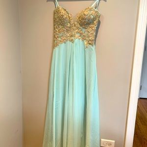 Faviana Glamour Light Blue Dress Size 6